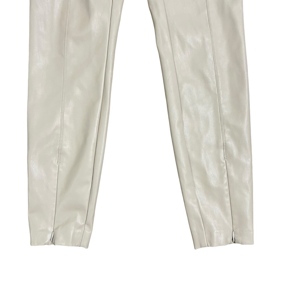 ZARA women’s faux leather cream fully lined leggings size medium - Picture 8 of 14